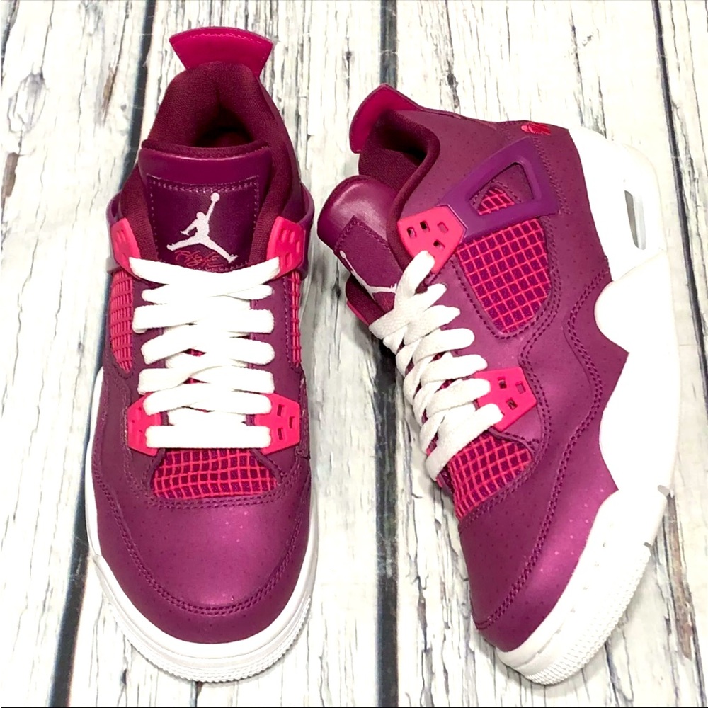 Air Jordan 4 Retro Size 7y..women 8.5..487724-661 For The Love of the Game Berry